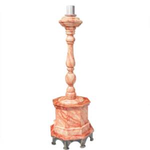 Portacirios imitación mármol rojo y negro