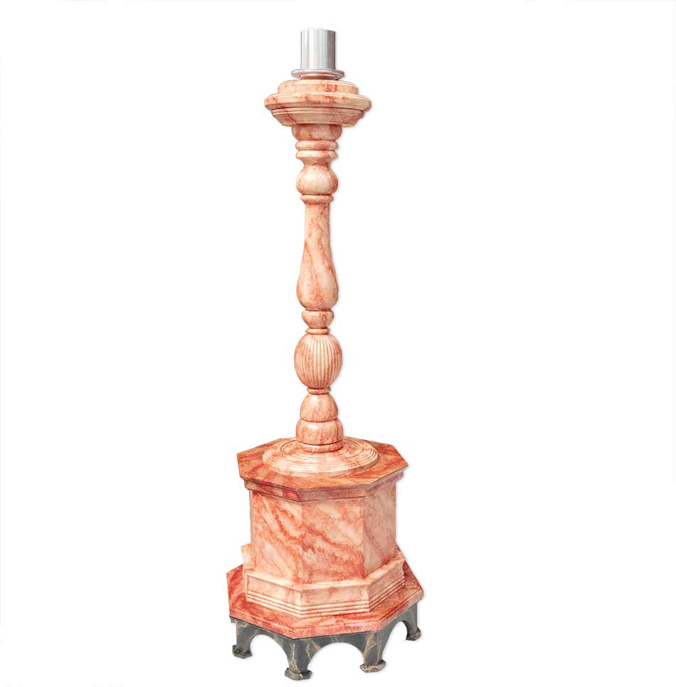 Portacirios imitación mármol rojo y negro