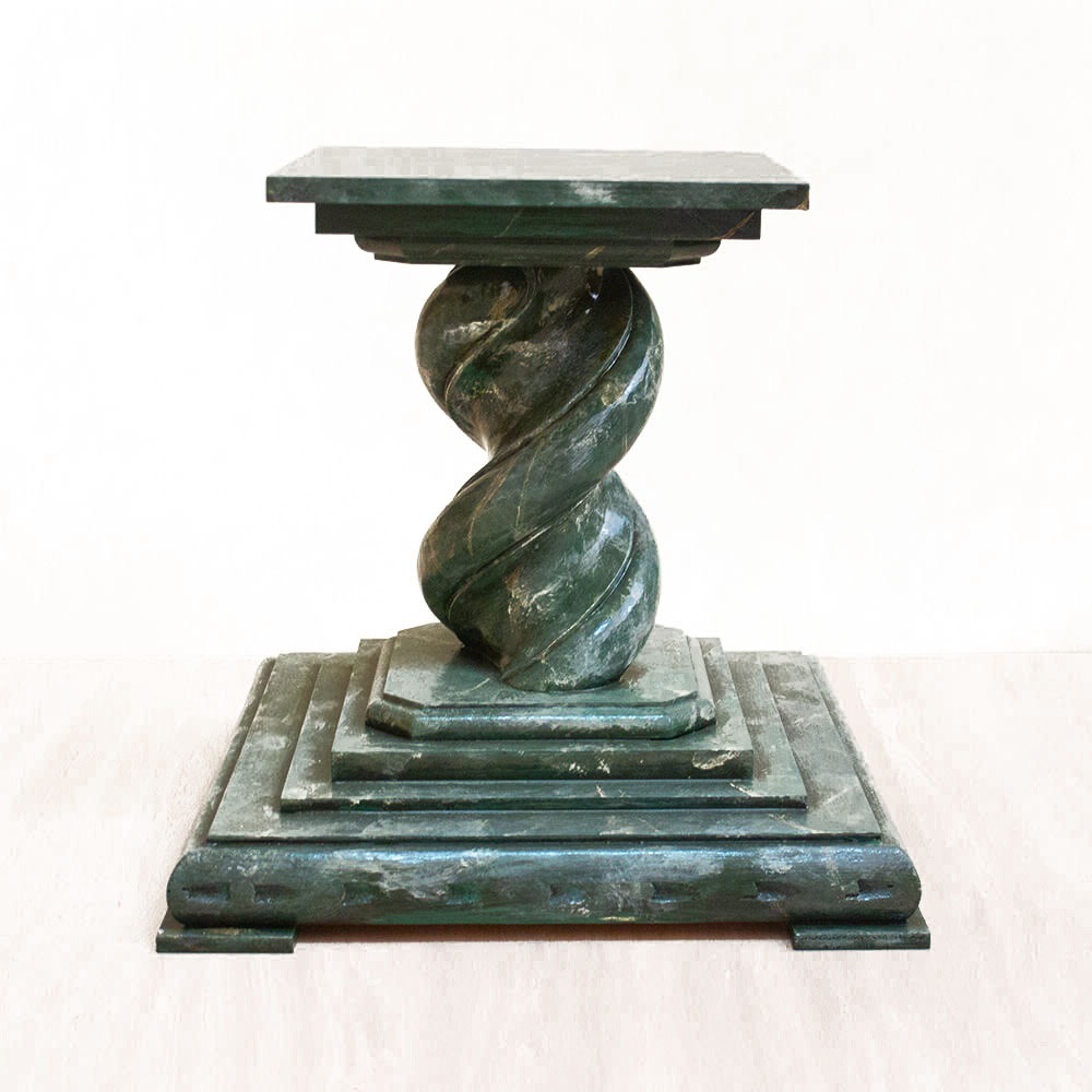 Pedestal imitación mármol verde